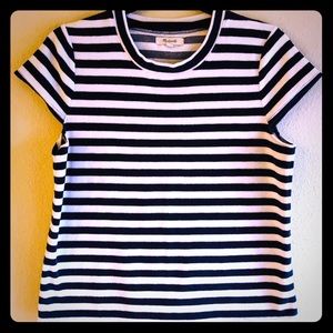 Striped velour cutout shirt.